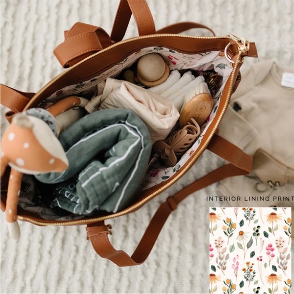 Elkie & Co aberdeen diaper bag tote backpack tan